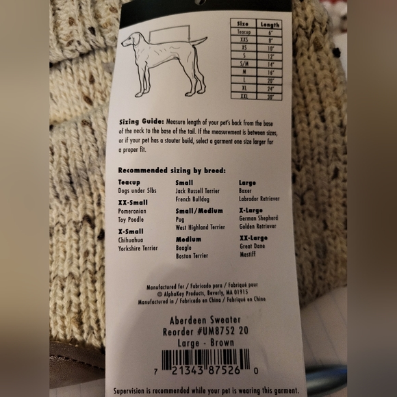 Zack & Zoey Aberdeen Sweater w/ Faux Leather Paw Print. Size Large. NWT. - Picture 6 of 6